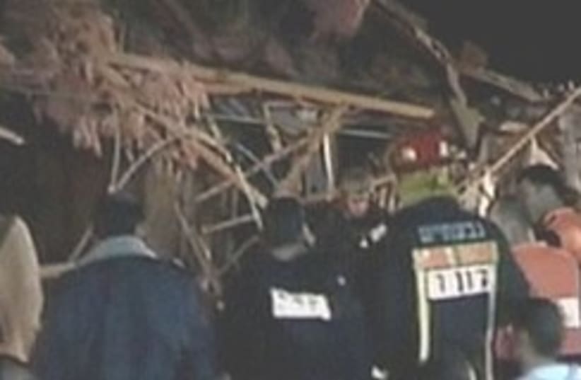 Netivot  house destroyed by rocket 248.8 (photo credit: Channel 2)
