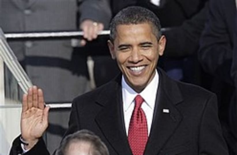 obama swearing in take 1 248 88 (photo credit: AP)