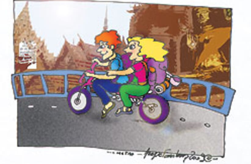 motorcycle cartoon 88 248 (photo credit: Illustration by Pepe Fainberg)