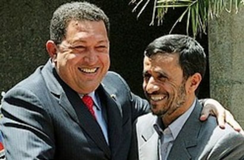 Ahmadinejad Chavez 248.88 (photo credit: AP)
