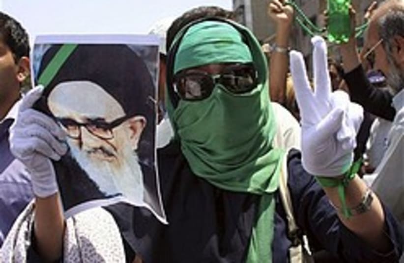 iran protest green woman 248 88 (photo credit: AP)