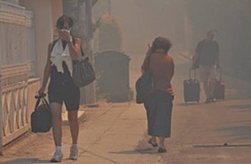 Greeks flee fires 248.88 (photo credit: )