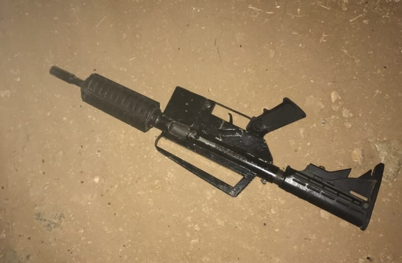 Weapon used by Palestinian gunman in shootout with Israeli security forces (photo credit: ISRAEL POLICE)