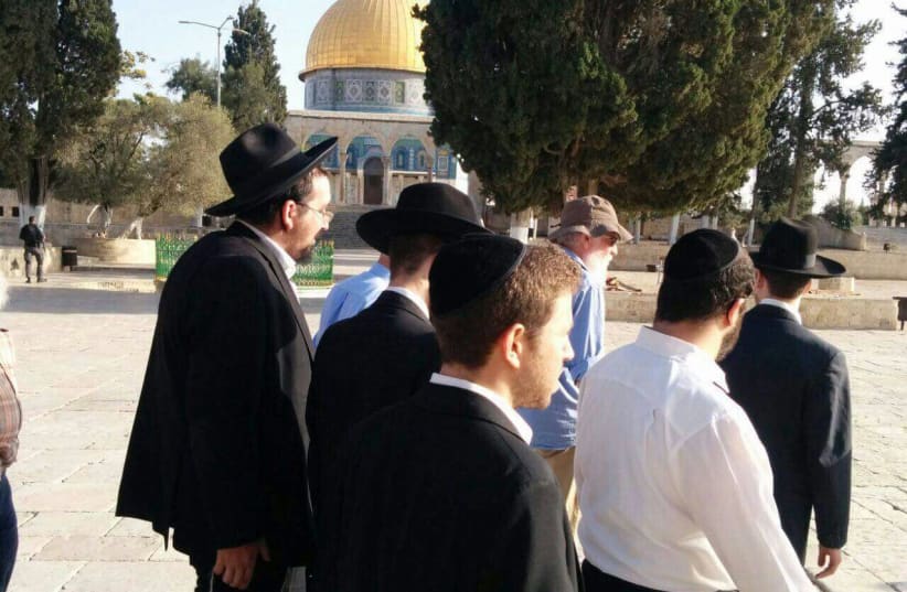 First group of Jews viting Temple Mount after Terror attack July 17 (photo credit: Courtesy)