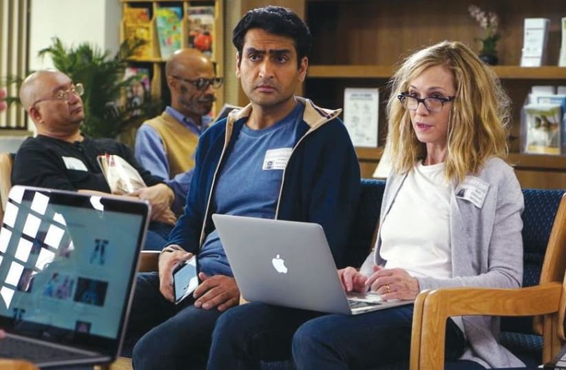 KUMAIL NANJIANI (left) and Holly Hunter in a scene from ‘The Big Sick.’ (photo credit: APATOW PRODUCTIONS)