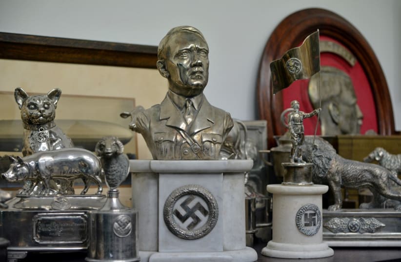 Nazi artifacts seized from a house in Buenos Aires, Argentina, in June 2017. (photo credit: REUTERS)