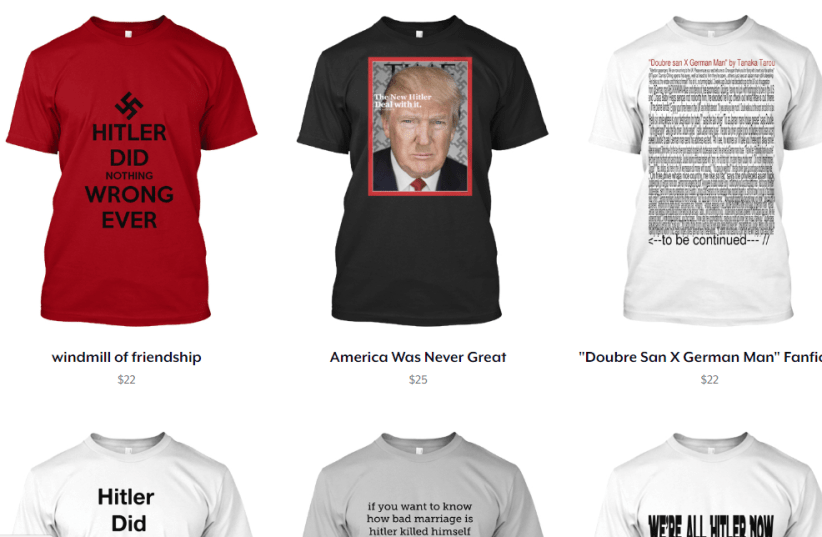 Screenshot of the new items from Teespring.com. (photo credit: SCREENSHOT FROM TEESPRING.COM.)