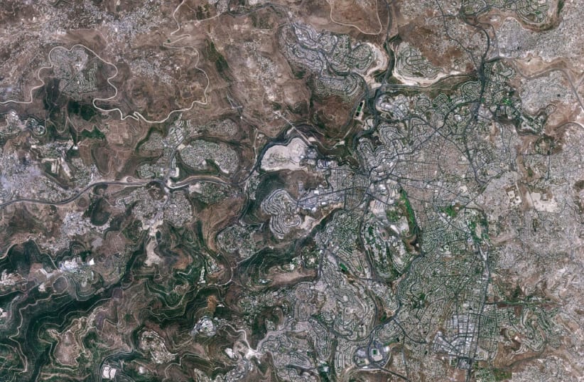 Jerusalem as seen by the Venus satellite (photo credit: SCIENCE, TECHNOLOGY AND SPACE MINISTRY)