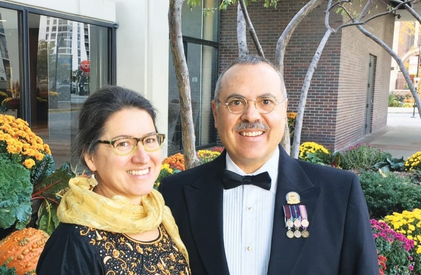 Retired admiral Jim Lando and his wife Leigh Winston.  (photo credit: Courtesy)