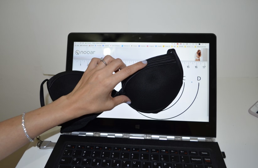  Nooar, an Israeli start-up lingerie firm, allows women to place their bra on a tablet or computer screen in order to customize the fit. (photo credit: COURTESY NOOAR)