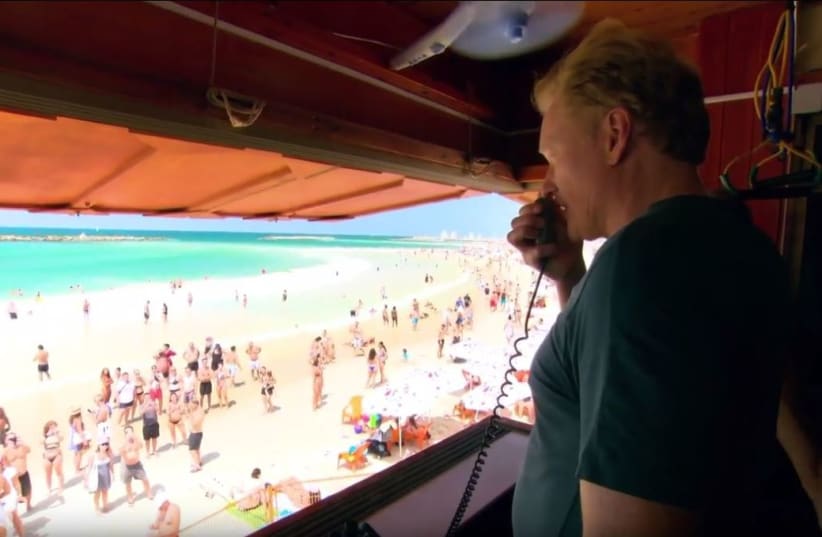 A scene from Conan's Israel travel special (photo credit: YOUTUBE SCREENSHOT)