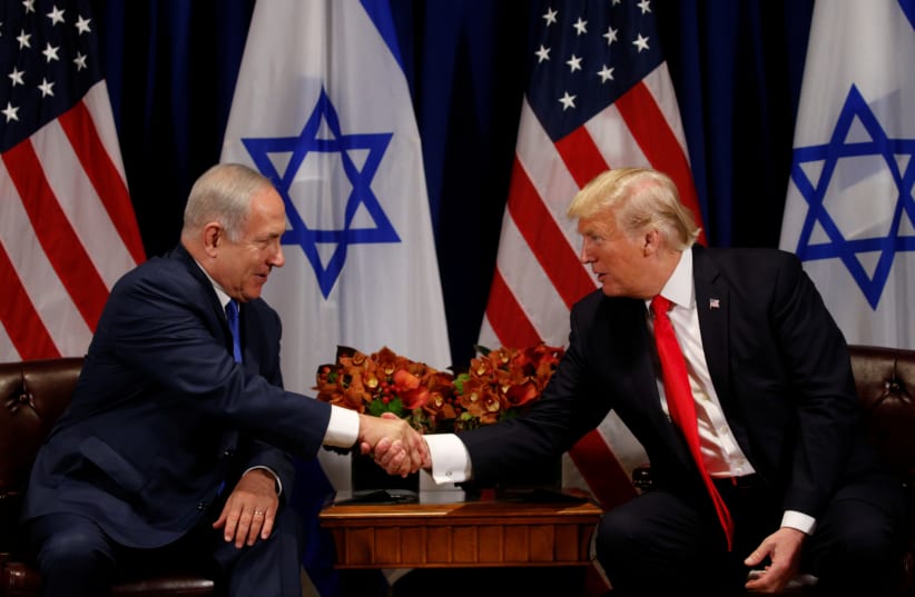 US President Donald Trump meets with Israeli Prime Minister Benjamin Netanyahu in New York, US, September 18, 2017. (photo credit: REUTERS)
