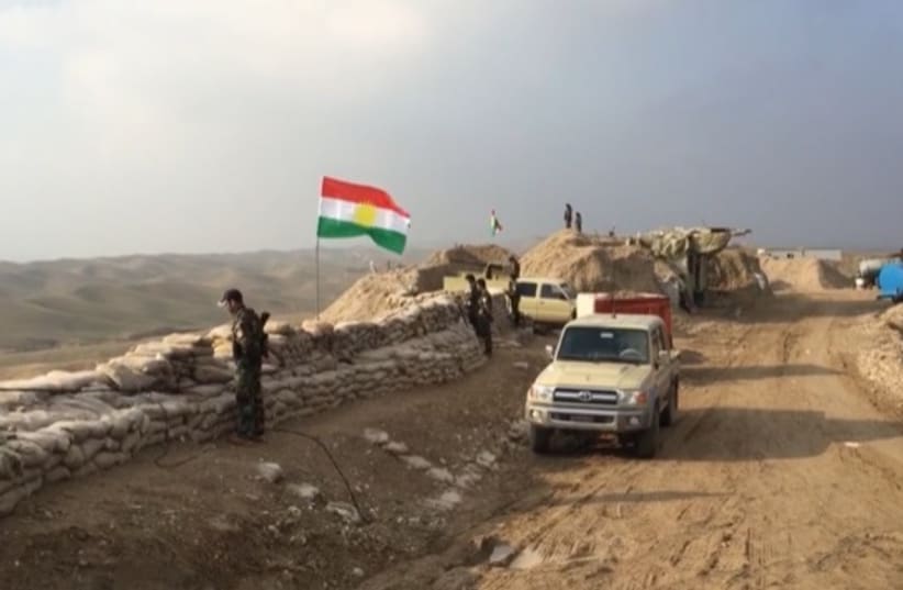 Kurdish Peshmerga overlooking the road to Hawija in 2015. (photo credit: SETH J. FRANTZMAN)