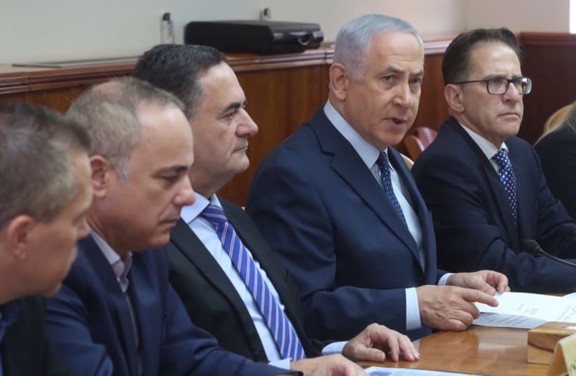 Israeli Prime Minister leads the weekly Cabinet meeting in Jerusalem (photo credit: MARC ISRAEL SELLEM)