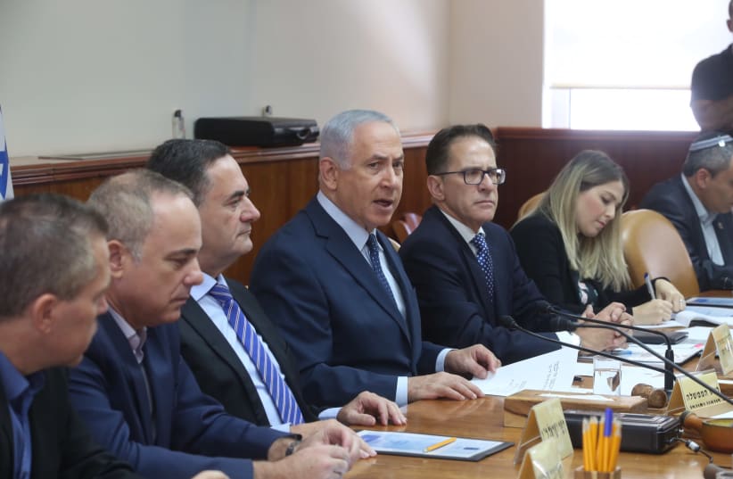 Israeli Prime Minister Benjamin Netanyahu speaks at a cabinet meeting (photo credit: MARC ISRAEL SELLEM)