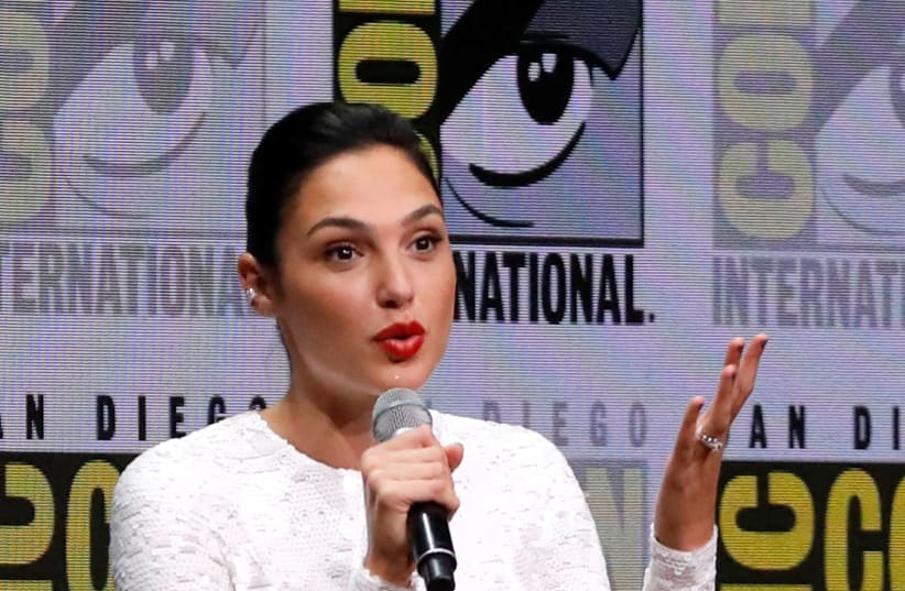 Cast member Gadot at a panel for "Justice League" during the 2017 Comic-Con International Convention in San Diego. (photo credit: REUTERS)