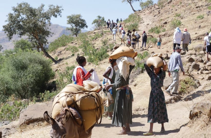 PARTICIPANTS in the 2016 ‘Journey to Identity’ program cover some of the same ground in Ethiopia where their parents began their long and dangerous walk to Sudan. (photo credit: AVI TALALA)