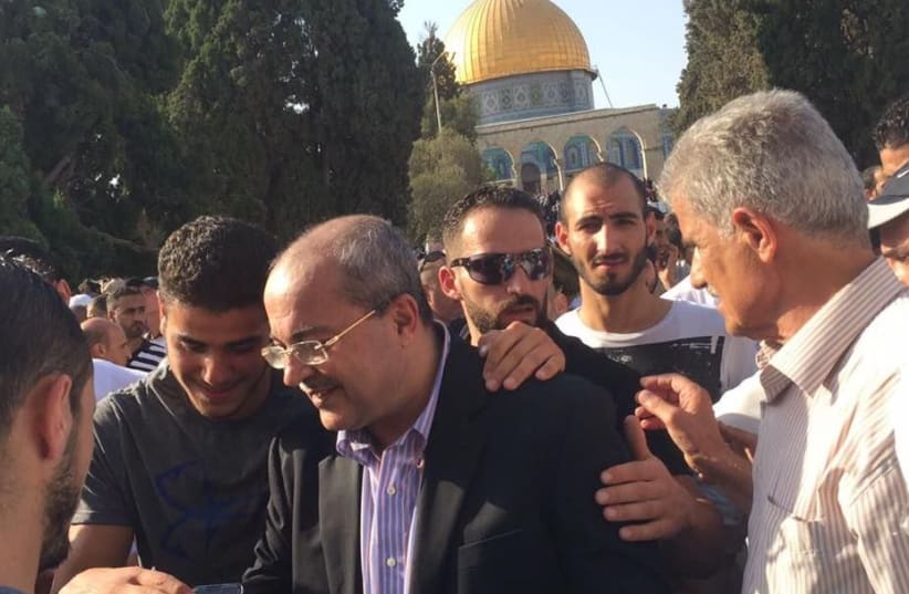 MK Ahmed Tibi during a visit to the Temple Mount in July (photo credit: COURTESY MK AHMED TIBI)