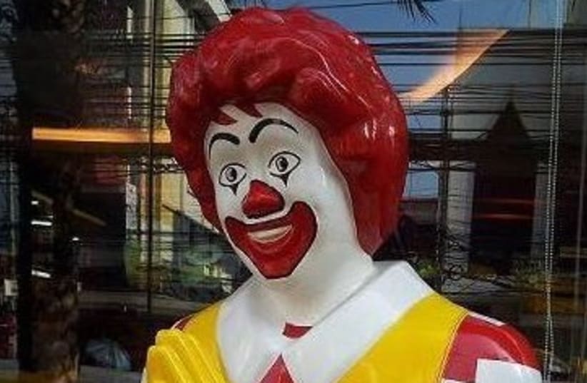Ronald McDonald figure  (photo credit: FACEBOOK SCREENSHOT)