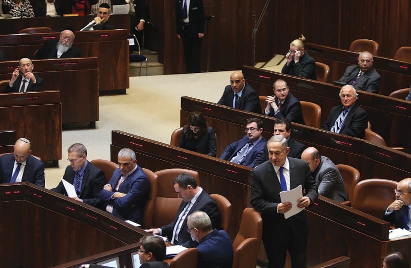 The Knesset in session: The legislature is going to be working overtime. (photo credit: MARC ISRAEL SELLEM/THE JERUSALEM POST)