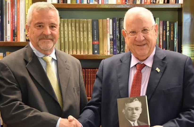 JABOTINSKY INSTITUTE chairman Yossi Ahimeir with President Reuven Rivlin. (photo credit: COURTESY JABOTINSKY INSTITUTE)