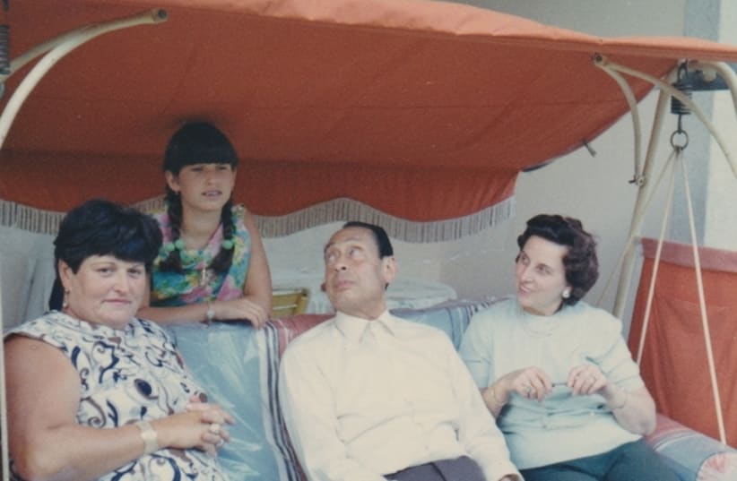Anna Boros Gutman and daughter Carla visiting Dr. Mohamad Helmy and wife Emmi in Berlin, 1961 (photo credit: COURTESY YAD VASHEM)