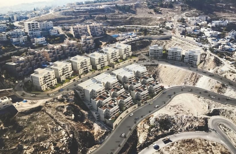 An artist's rendering approximates what an aerial view of the new housing units recently approved for Nof Zion will look like. (photo credit: JERUSALEM MUNICIPALITY)