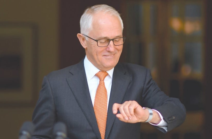 AUSTRALIAN PRIME MINISTER Malcolm Turnbull (photo credit: LUKAS COCH/AAP/REUTERS)