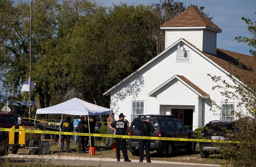 First Baptist Church Sutherland Springs (photo credit: REUTERS)