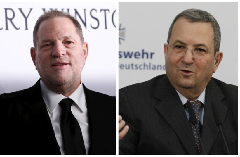 A compilation photo of Harvey Weinstein and Ehud Barak (photo credit: REUTERS FILE PHOTOS)