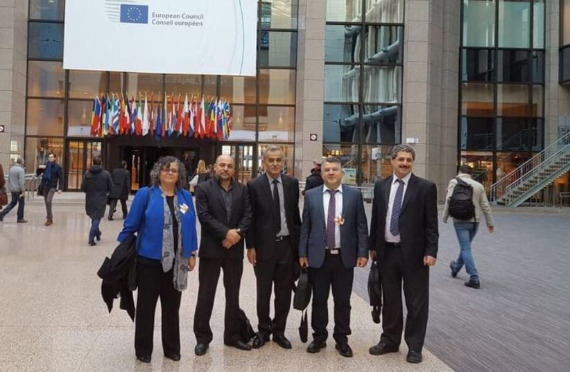 Israeli-Arab Knesset members at the EU. (photo credit: JOINT LIST)