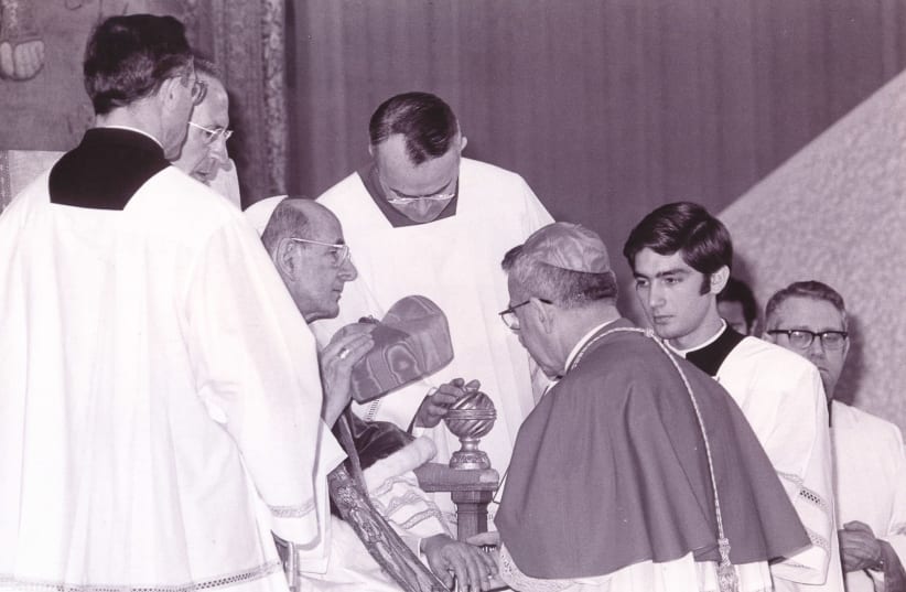 Pope Paul VI makes Albino Luciani (Pope John Paul I) a cardinal in 1973 (photo credit: PUBLIC DOMAIN)