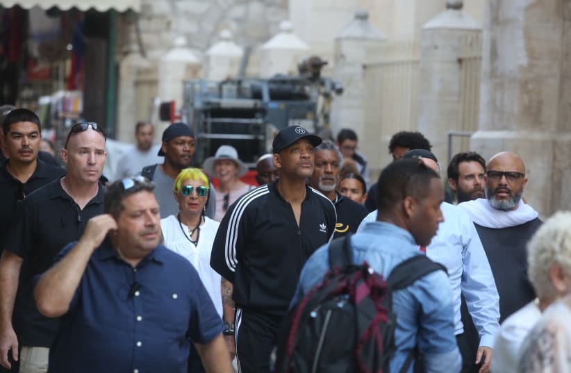 Will Smith spotted in the Old City of Jerusalem (photo credit: MARC ISRAEL SELLEM)
