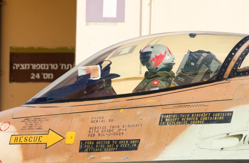 Pilot in Israel Air Force gets ready for take off (photo credit: ANNA AHRONHEIM)
