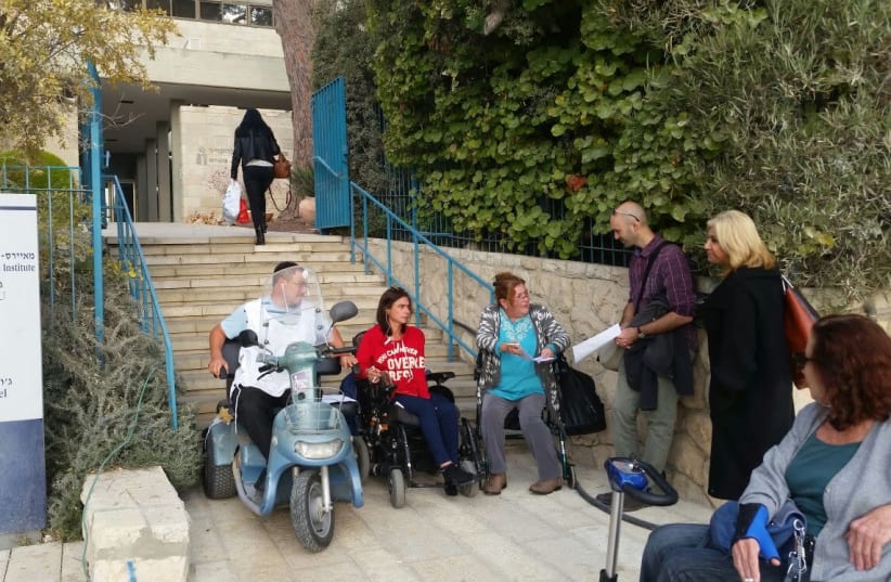 Israeli citizens with disabilities renew their protest to receive improved benefits. (photo credit: DISABLED BECOMING PANTHERS (COURTESY))