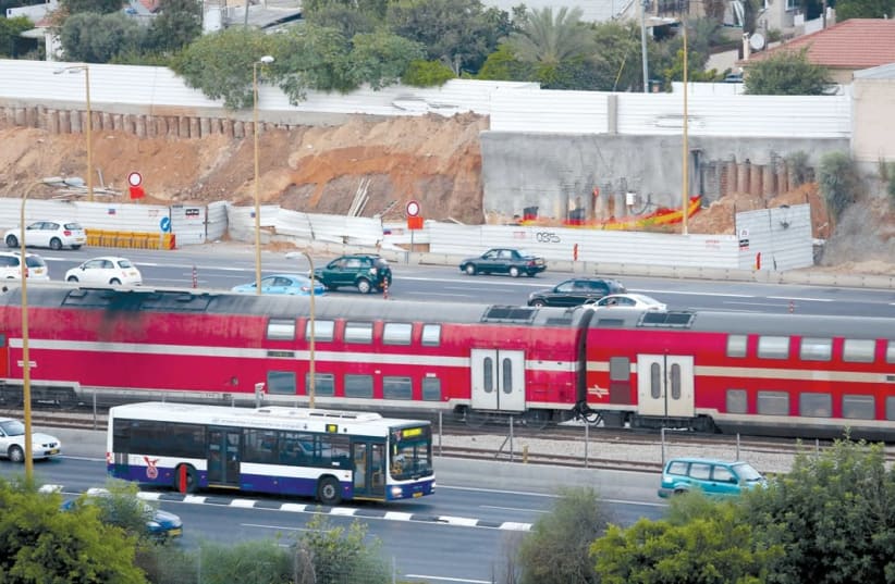 TRAIN LINE maintenance taking place on Shabbat led to tense disputes in the Knesset this week. (photo credit: MARC ISRAEL SELLEM/THE JERUSALEM POST)