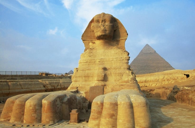  Sphinx in front of pyramids, Giza, Cairo, Egypt (photo credit: INGIMAGE)