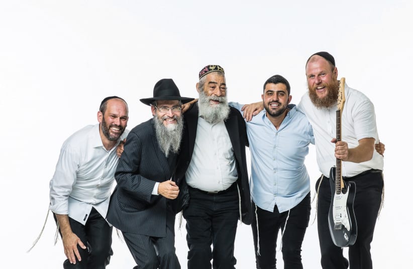 The all-star Kislev 19 lineup (from left): Yonatan Razel, Avraham Fried, Yishai Ribo, Ariel Zilber and Naor Carm (photo credit: OHAD ROMANO)