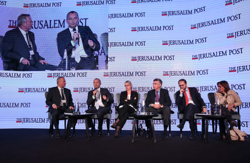 Panel on Global Terror and the Threat to Israel and Europe at Jerusalem Post's 2017 Diplomatic Conference (photo credit: MARC ISRAEL SELLEM/THE JERUSALEM POST)