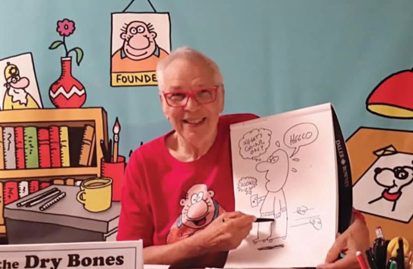 Since 1973, cartoonist Yaakov ‘Dry Bones’ Kirschen has been commenting on the absurdities of life in Israel (photo credit: Courtesy)