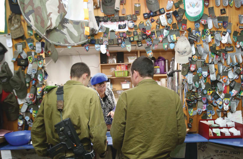 Pina Hama, a refreshment and break station for soldiers at the Gush Etzion junction, is staffed by volunteers such as Katz (photo credit: MARC ISRAEL SELLEM/THE JERUSALEM POST)