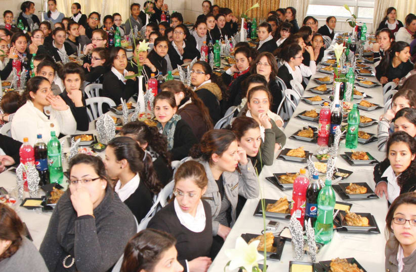 The dining room at Bayit Lepletot-Girls Town Jerusalem orphanage between Geula and the city center (photo credit: DEVINE DESIGNS)