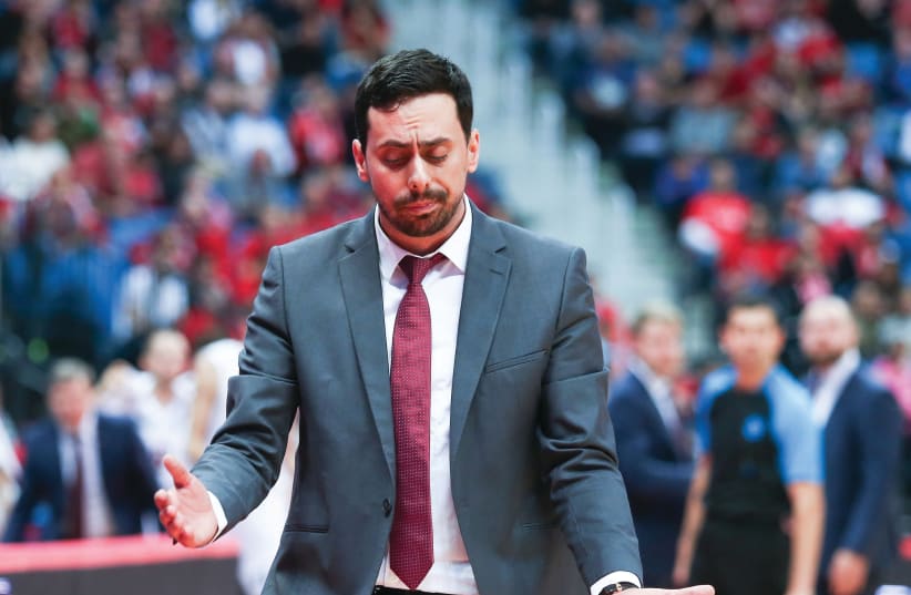 Hapoel Jerusalem coach Mody Maor was lost for answers as his team was easily beaten by Bayern Munich in Eurocup action in Germany. (photo credit: DANNY MARON)