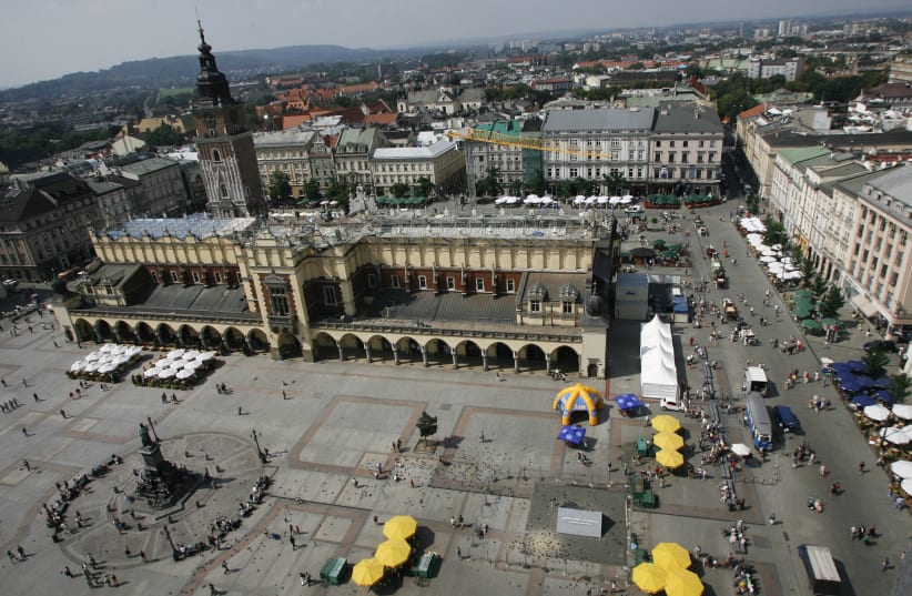 General view of Sukiennice Cloth Hall in the Main Market Square in Krakow, southern Poland (photo credit: REUTERS)