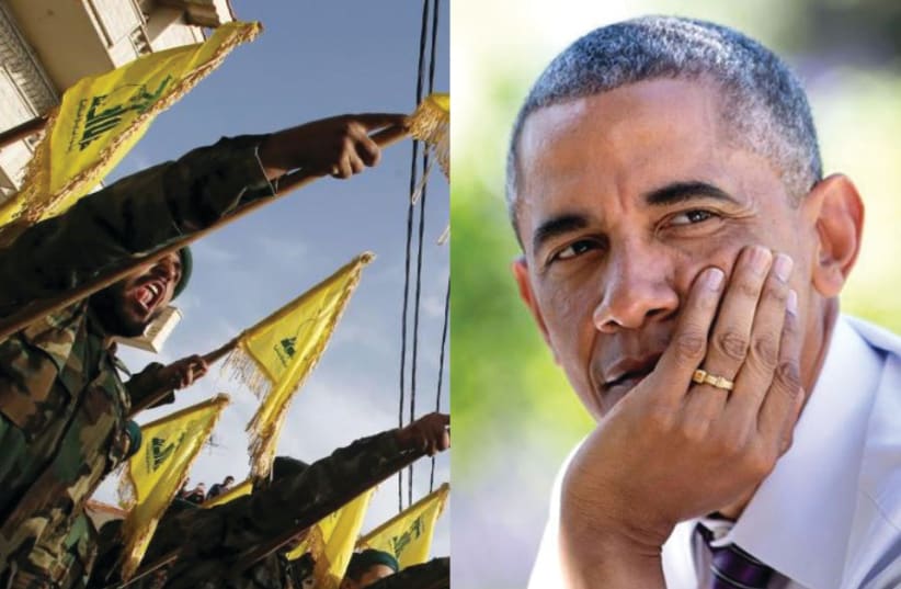 Hezbollah militants/Barack Obama (photo credit: REUTERS/ OFFICIAL WHITE HOUSE PHOTO/PETE SOUZA)