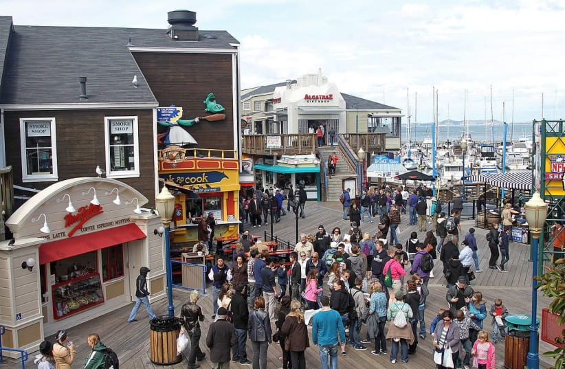 Pier 39, looking north from near the entry point. San Francisco, California, USA. (photo credit: JOHN O'NEIL/ WIKIMEDIA COMMONS)