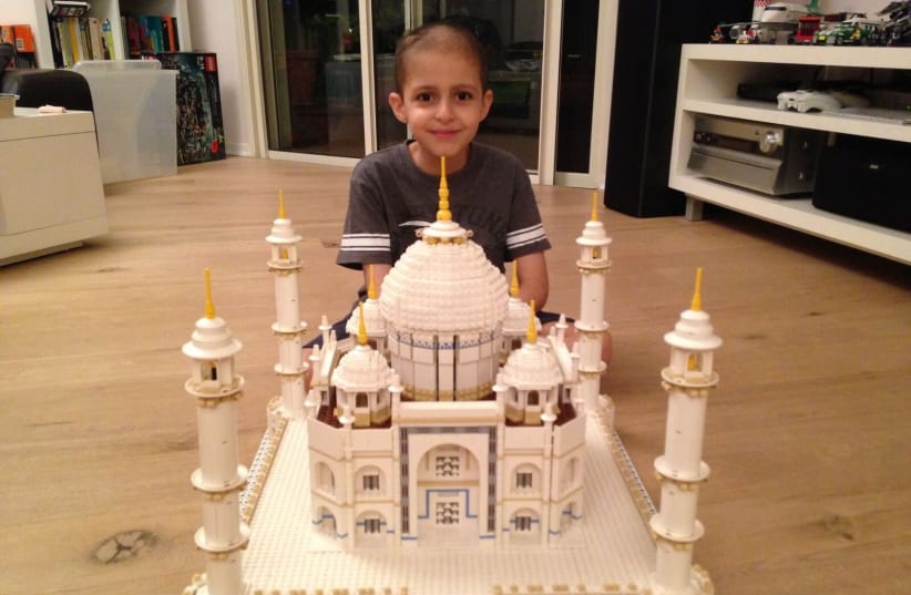 Omer Sayag with his Lego built model of the Taj Mahal (photo credit: Courtesy)
