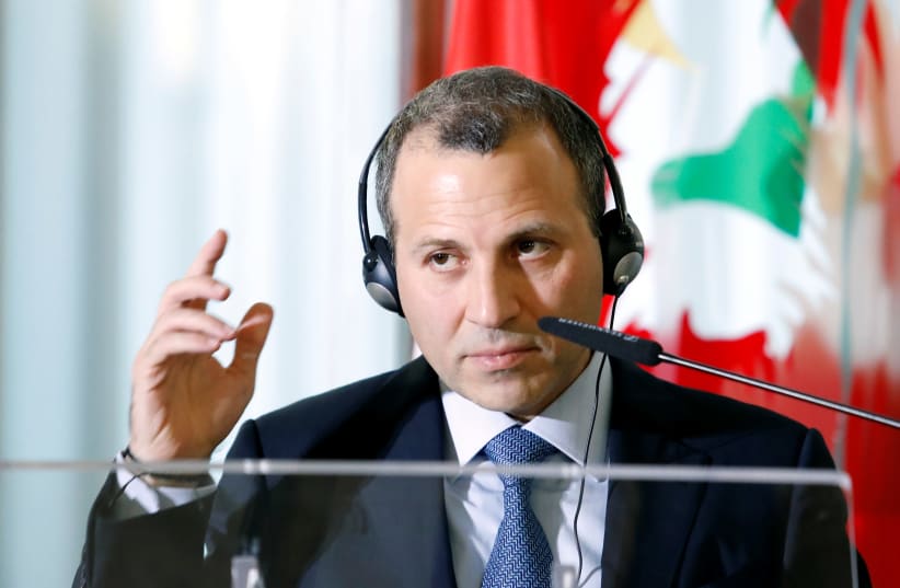 Lebanese Foreign Minister Gebran Bassil attends a meeting with Italian counterpart Angelino Alfano in Rome (photo credit: REMO CASILLI/ REUTERS)
