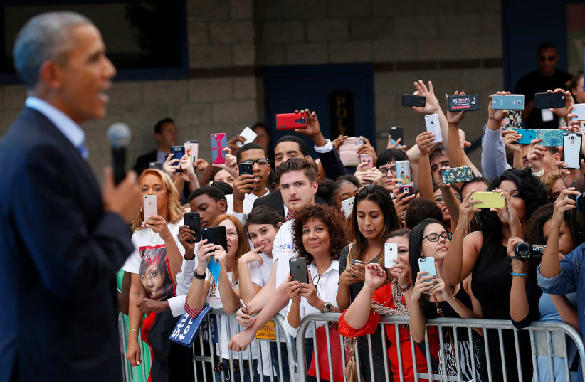 US President Barack Obama speaks to an overflowing crowd of millennials. (photo credit: REUTERS)
