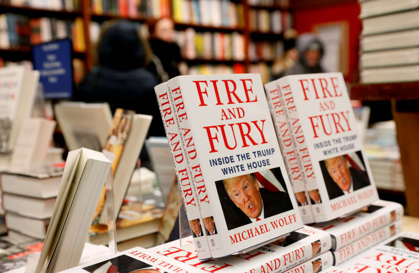 Copies of the book 'Fire and Fury: Inside the Trump White House' by author Michael Wolff are seen at the Book Culture book store in New York, US. (photo credit: REUTERS)